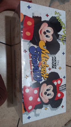 Pop Mart Disney Mickey Family Cute Together Series Plush Keychain. This blind box collection features eight adorable, soft-touch vinyl plush designs o