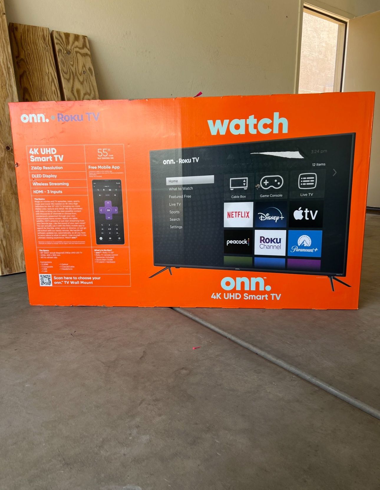 55” Onn Smart 4K Led Uhd Tv