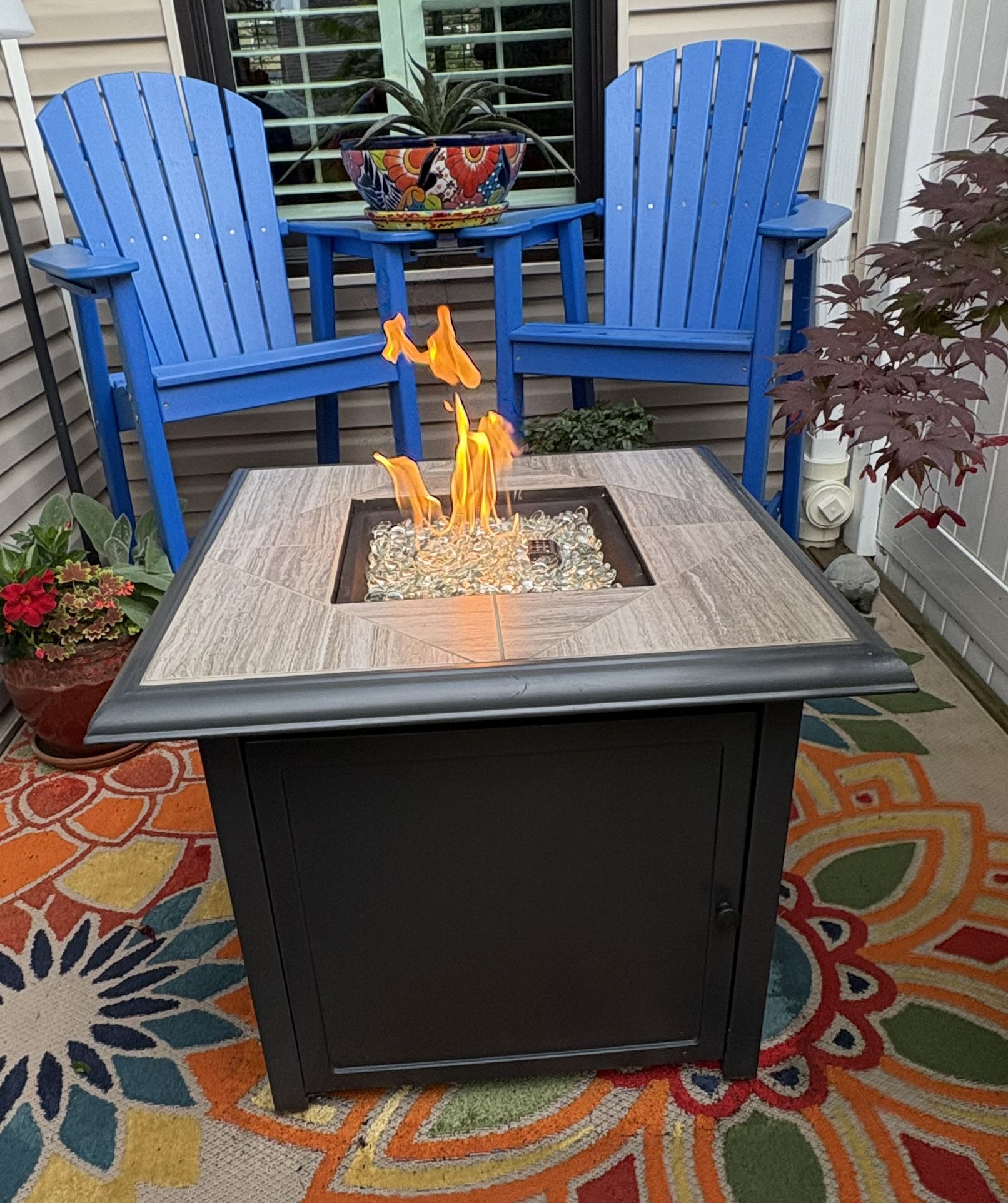 30” square propane patio heater with tank & cover