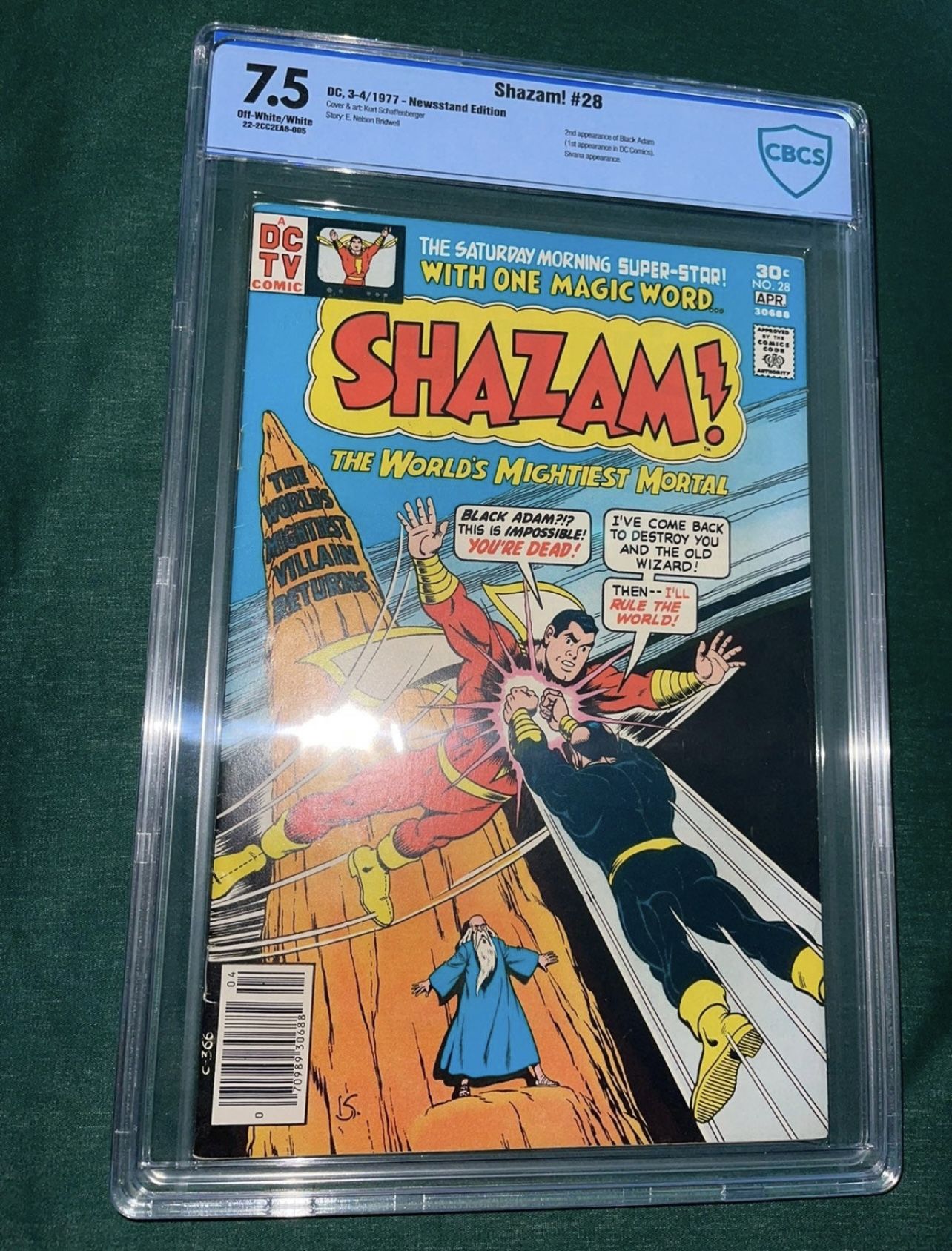 SHAZAM #28 1st Appearance of Black Adam in DC Comics! 2nd Appearance overall CBCS 7.5 (Not CGC). Comic Book