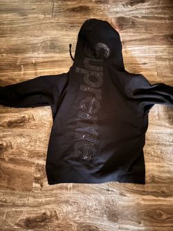 Supreme hoodie black on black Size S