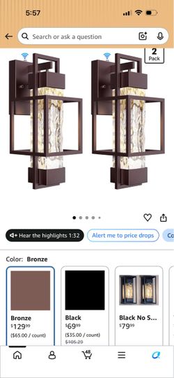Bronze Outdoor Wall Sconces 2-Pack