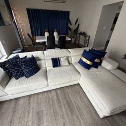 White Sofa With Pillows 