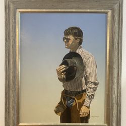 Oil painting on wood panel by Walt Johnston (1982) National anthem (Steve Patterson)