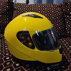 Motorcycle Fullface Helmet Yellow Medium