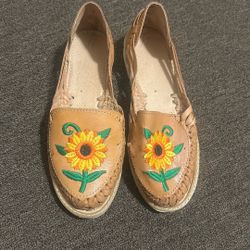 Mexican Brown Leather Slides