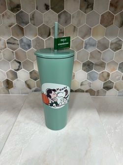 STARBUCKS x PEANUTS Snoopy & Lucy 24oz Tumbler 💚 LIMITED EDITION NEW