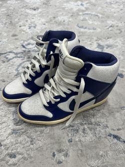 Nike Dunk Sky High Hidden Wedge Sneakers Sz 9  644877-104 Loyal Blue/White