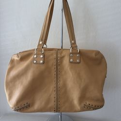 Michael Kors tan Studded Satchel Bag