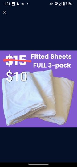 New! Fitted Bedsheets 3-pack FULL Size