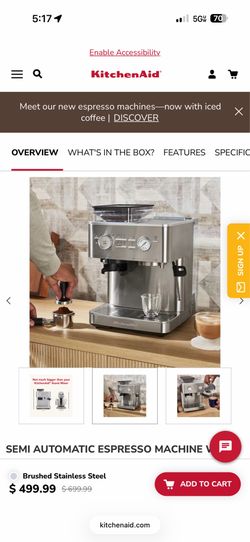 Kitchenaid Semiautomatic Espresso Machine