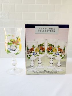 Set Of 4 Glass Goblets 