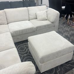 New 99x99 Corduroy Sectional Couch / Free Delivery