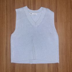 ZARA sweater vest light blue