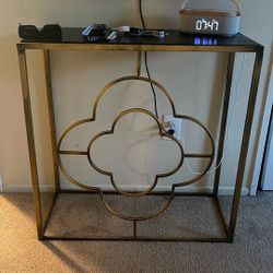 Gold And Black Slim Entrance/sofa Table 