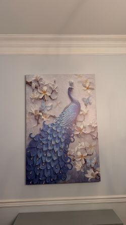 Peacock portrait home decor