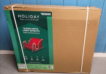 Holiday Living Life-Size Santa Sleigh With Light Effects -BRAND NEW