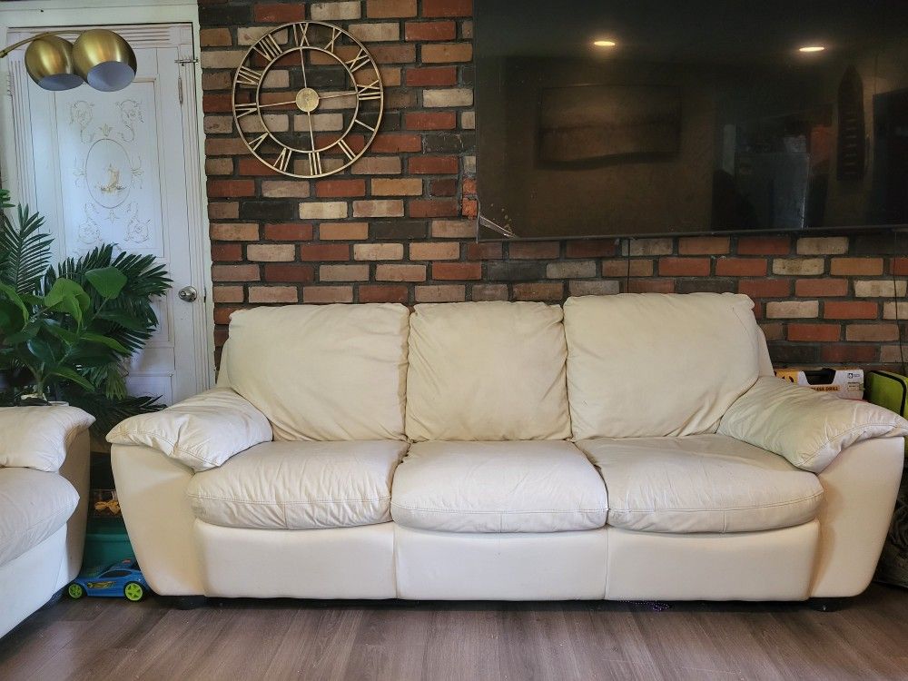 Italian Original Leather Sofa Set