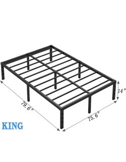 King Size Metal Platform Bed Frame