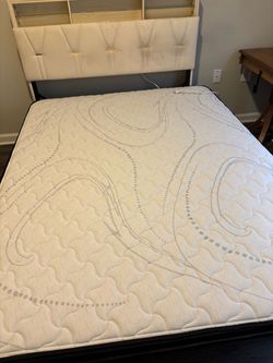 Queen Size Box Free Bed & Like New Mattress