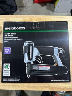 Metabo HPT Pin Nailer Pneumatic Power Nailers Makes Invisible Holes, Lightweight 2.0 lbs Tool, 23 Gauge, 5/8" to 1-3/8" Headless Micro Pins, NP35A