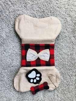 Christmas dog bone stocking Brown