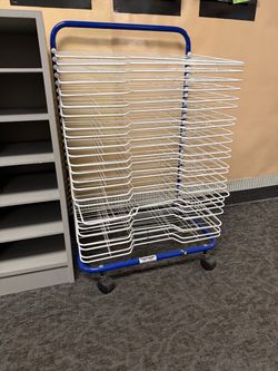 Sprogs Art Drying Rack (23 3/4" W x 17 1/2" D x 38" H) Blue/White