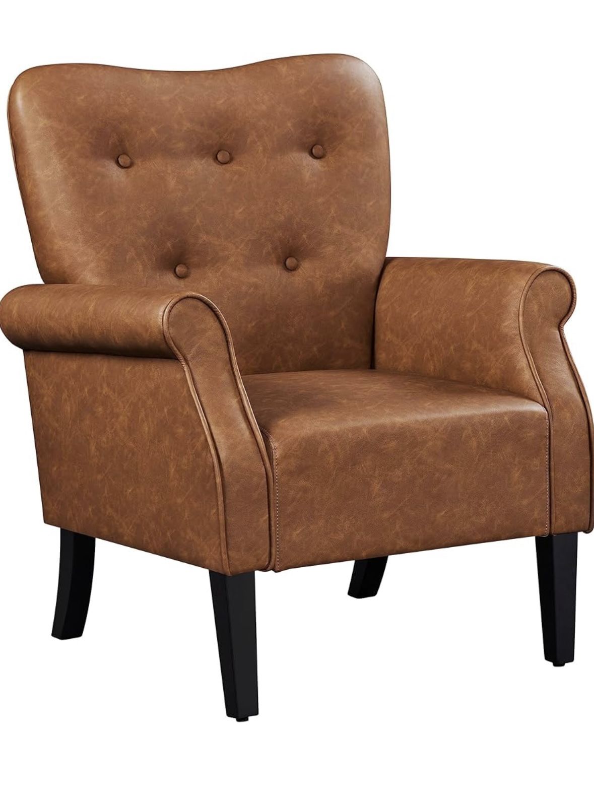 Modern Armchair, Mid Century PU Leather
