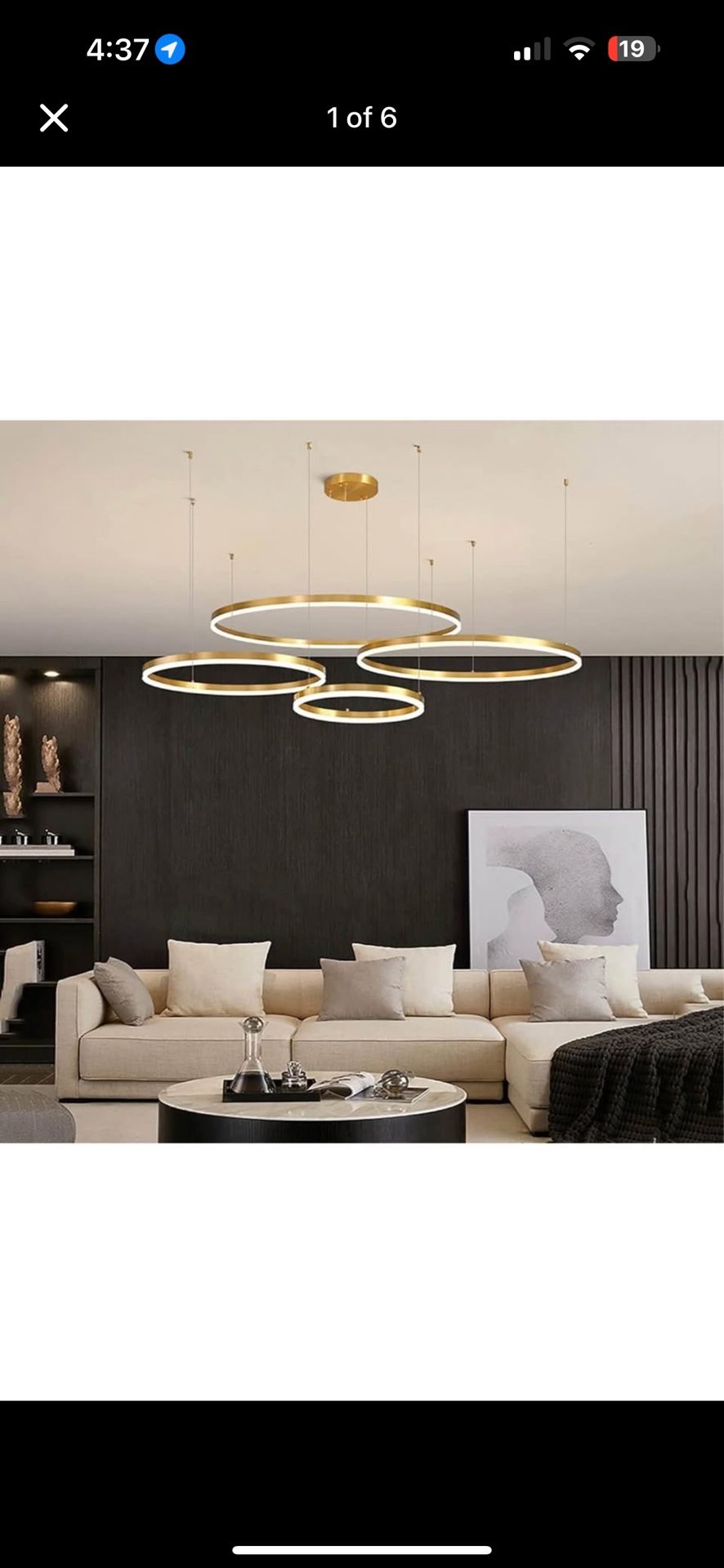 Gold ring chandelier