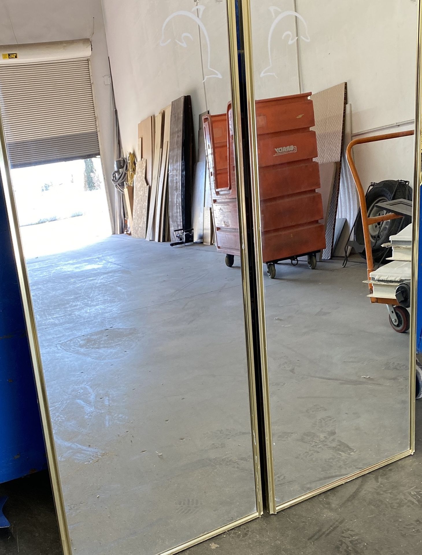 RV Dolphin Sliding Glass Mirror Closet doors