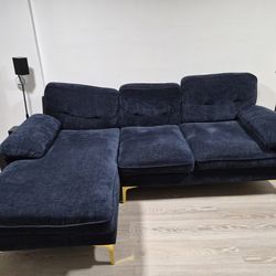 Navy Blue Sectional Sofa with Chaise