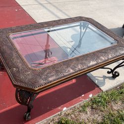Wrought Iron Table With Glass Top