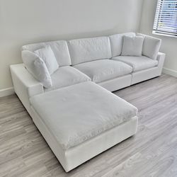 New White Sectional Cloud Couch Sofa 