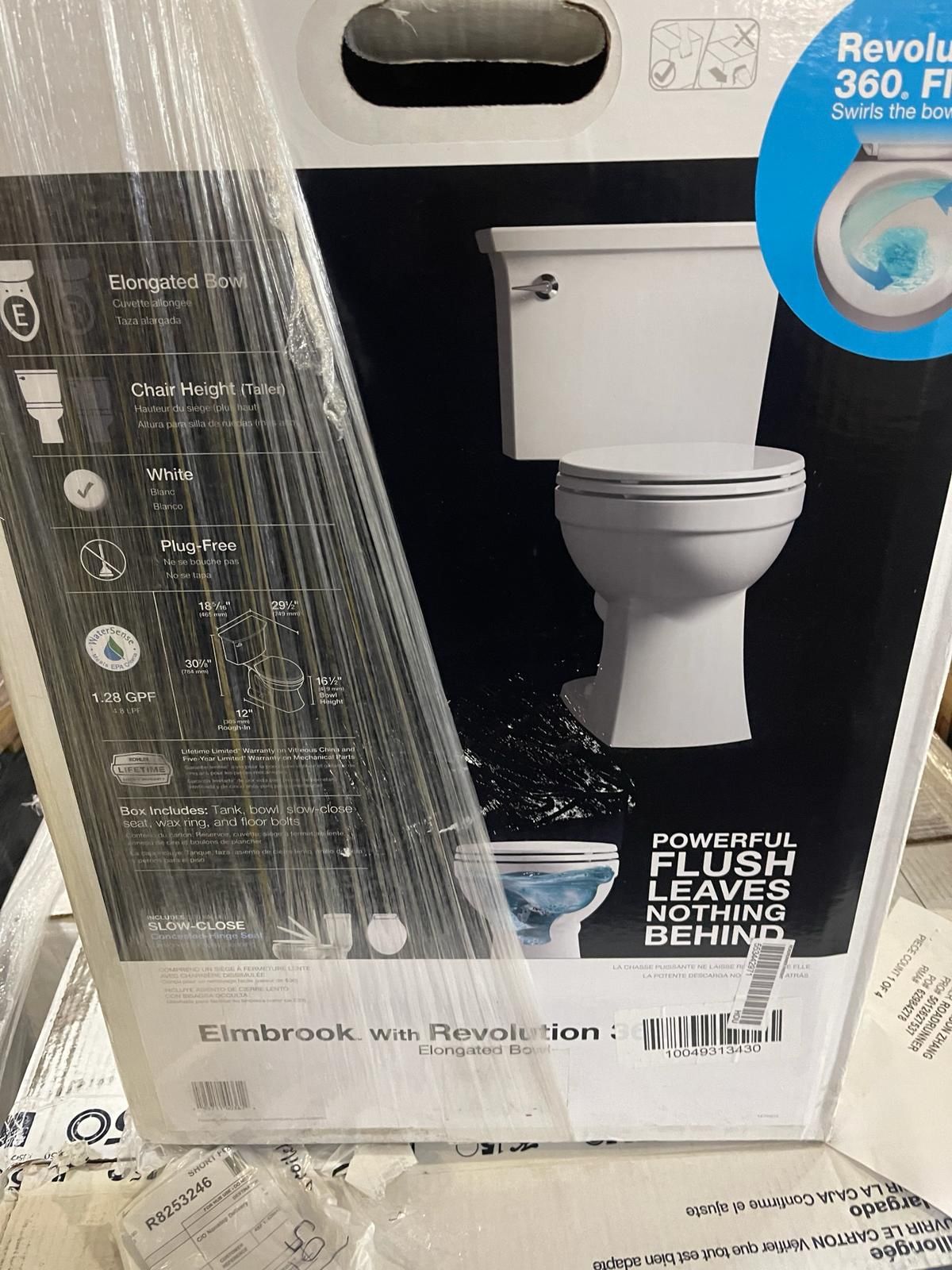 Elmbrook Revolution 360 Complete Solution 2-piece 1.28 GPF Single Flush Elongated Toilet in. White (Seat Included )