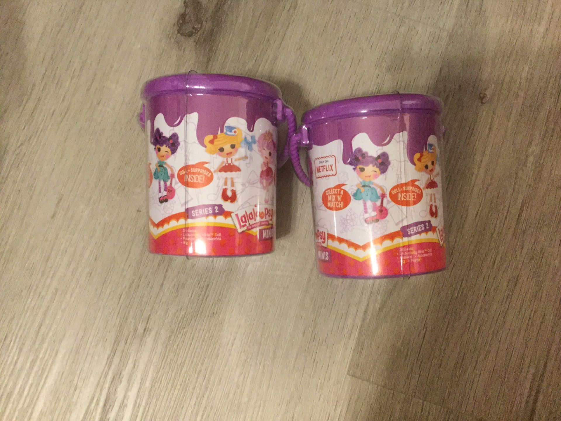 (2) NEW SERIES 2 LALALOOPSY DOLL SURPRISE MINIS (Paint can shaped) mystery /blind