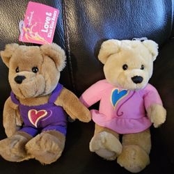 SET OF 2 NEW VALENTINES BEARS ADORABLE 