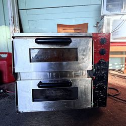 Crosson Commercial Double Deck 16-inch Countertop Electric Pizza Oven.