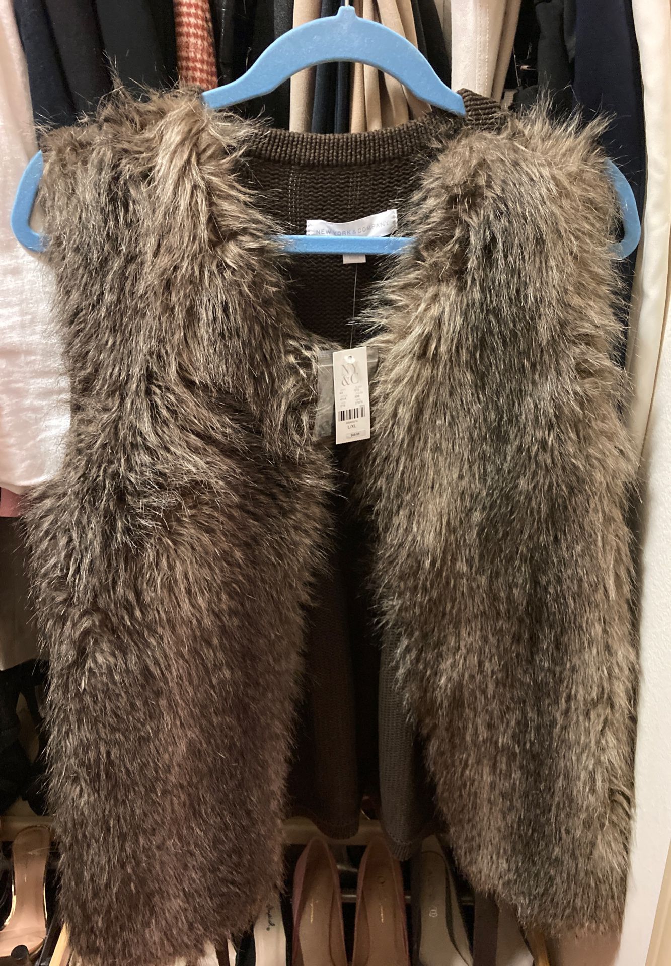 New York and Co. Faux Fur Vest- new