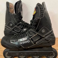 Vintage Koho 4500 Black Inline Roller Hockey Skates size 11