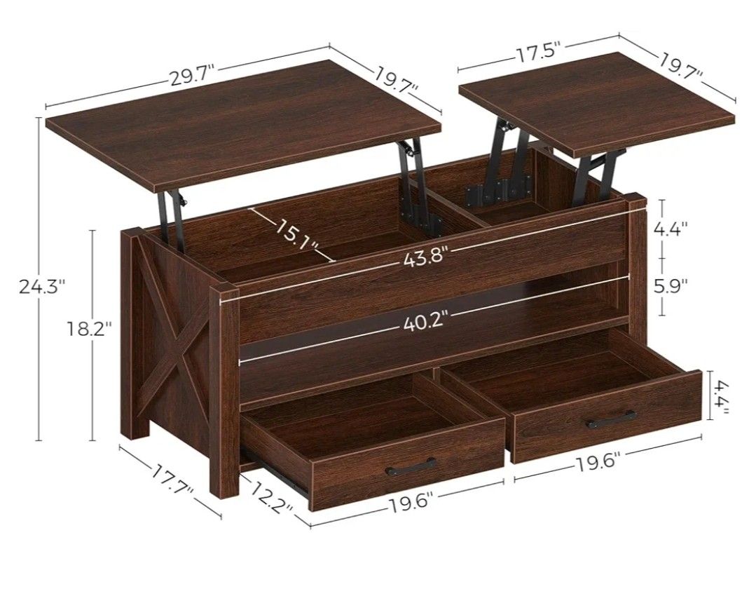 Lift Up Coffee Table, Computer Desk Chairs, Queen Mattress, King Bed Frame (NEW IN BOX)