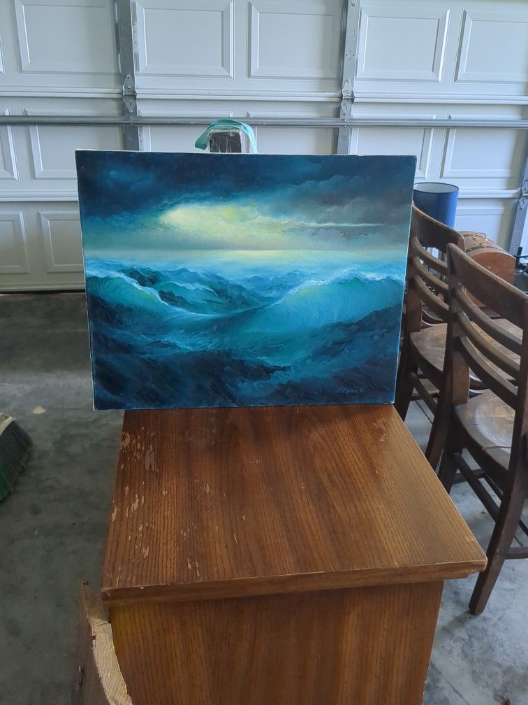 Stormy Sea Canvas Oil Painting By ALynch