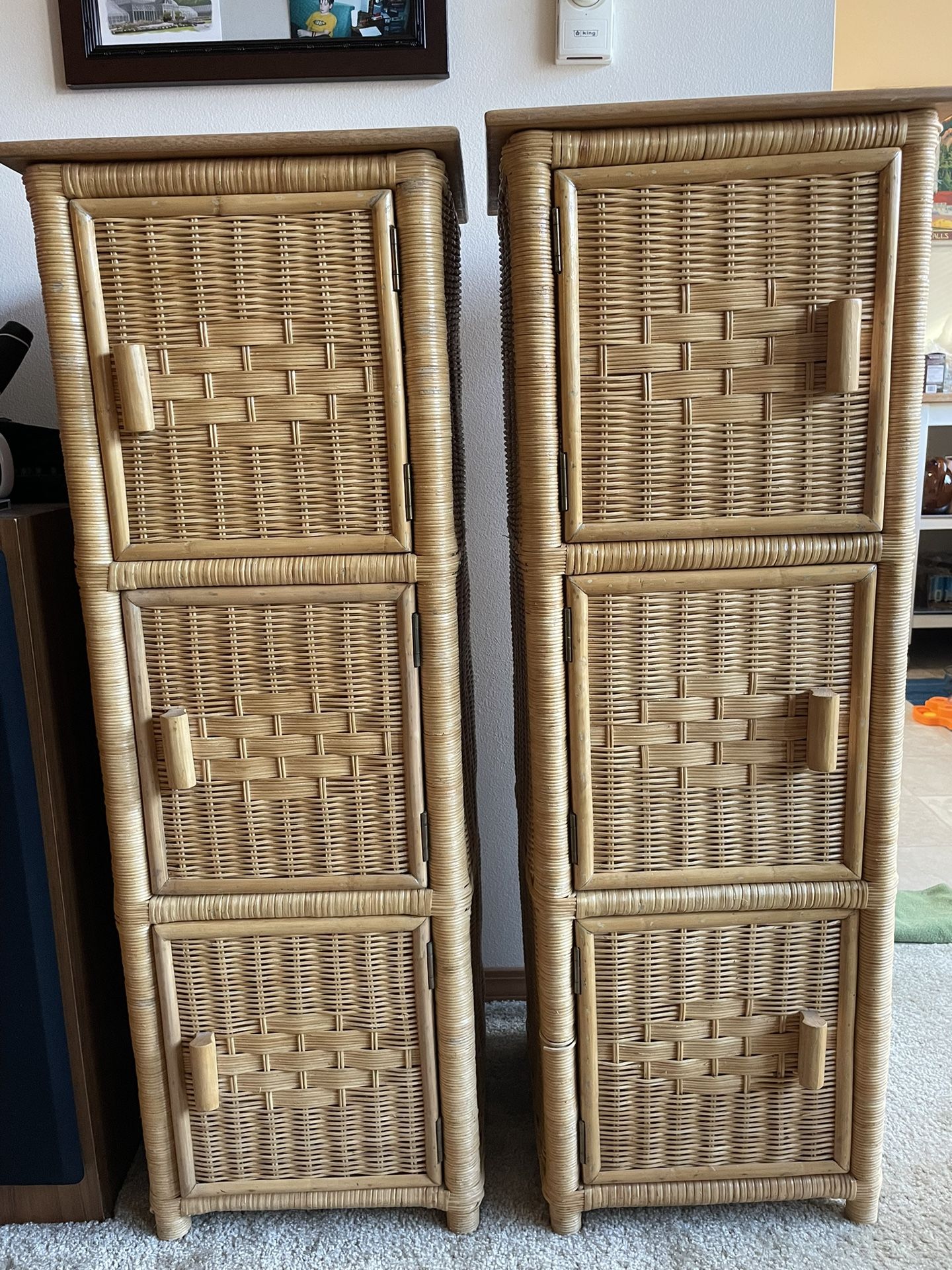 Gorgeous, Wicker Shelves With Doors