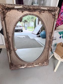 Ornate Gold Oval Wall Mirror