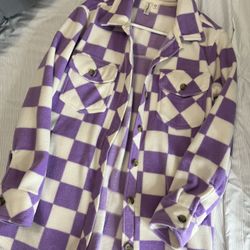 Purple & White Checkered Jacket