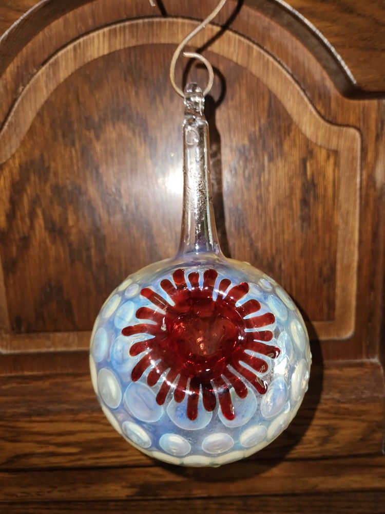 Blown glass humming Bird feeder