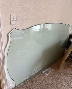 Large glass table with 4 chairs