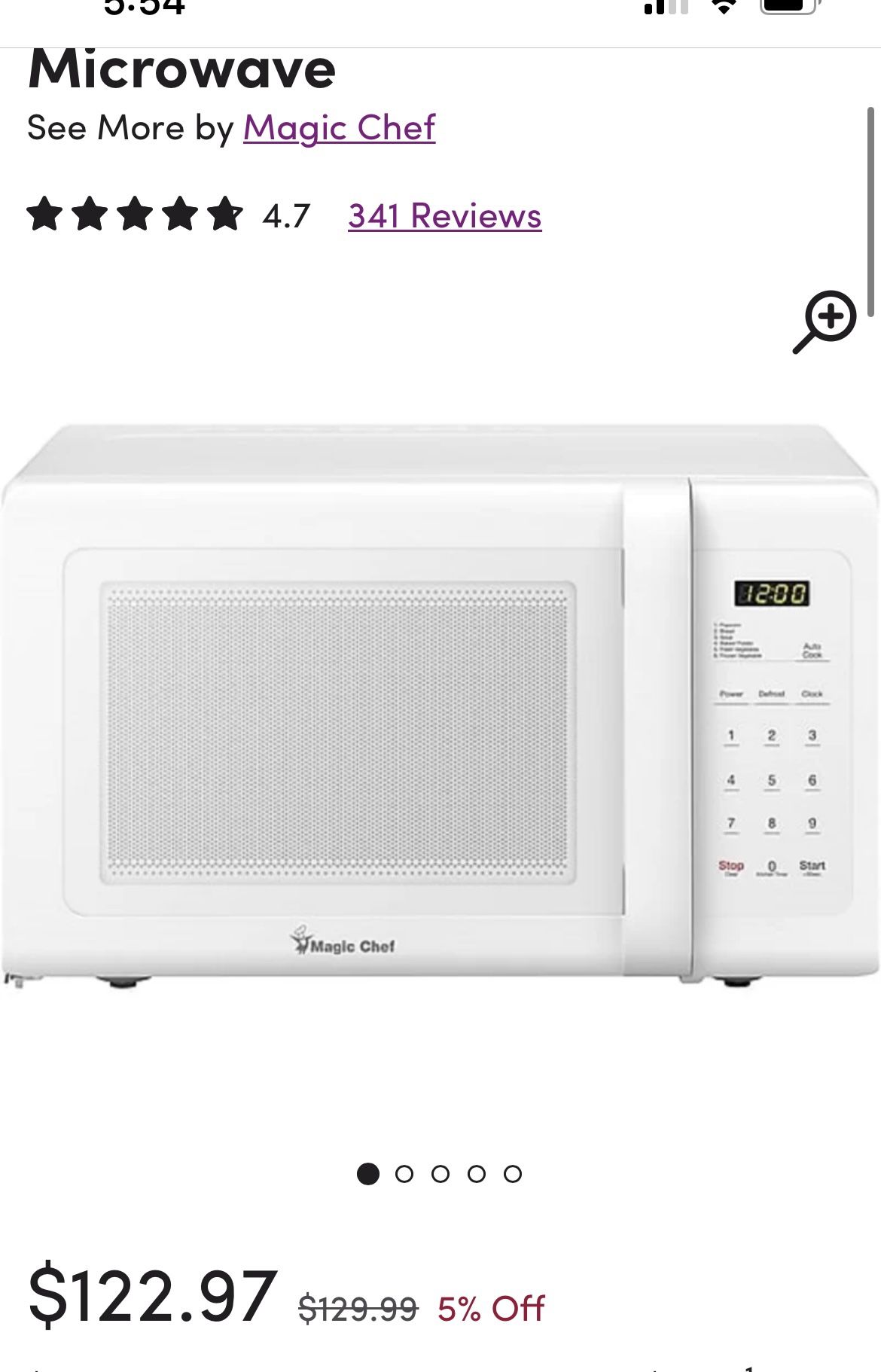 Magic Chef MCD993W .9 Cubic-ft Countertop Microwave White
