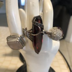 Vintage Silver 925 Rings 7 1/2