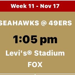 49ers Vs Seahawks Sec 133 Row 23