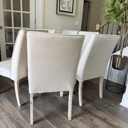 Six Beautiful Natural Wood Dining Chairs 
